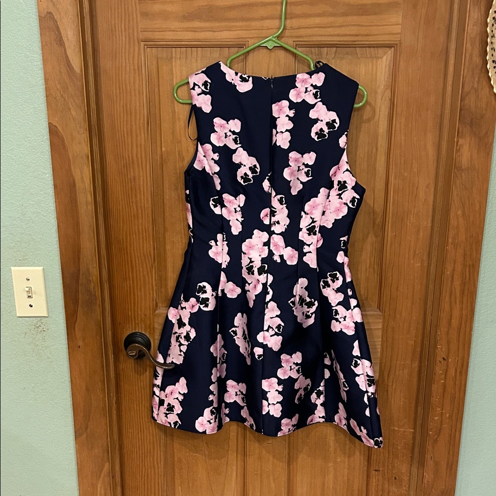 AX Paris Navy Dress with Pink Floral Print